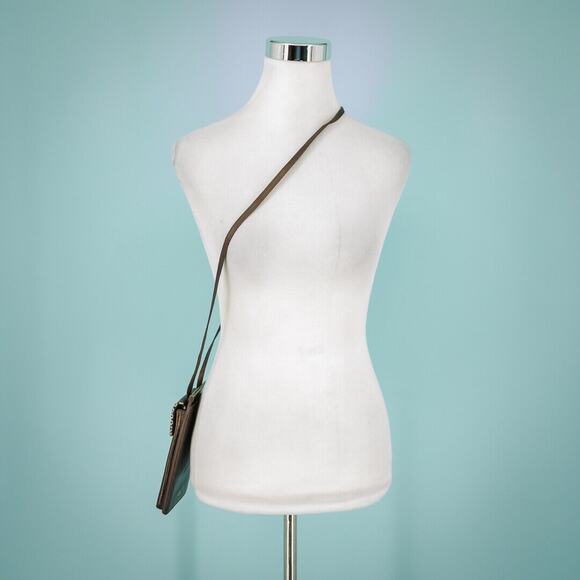 The Sak Bronze Brown Metallic Leather Smartphone Small Crossbody Bag Purse - Picture 3 of 7